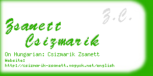 zsanett csizmarik business card